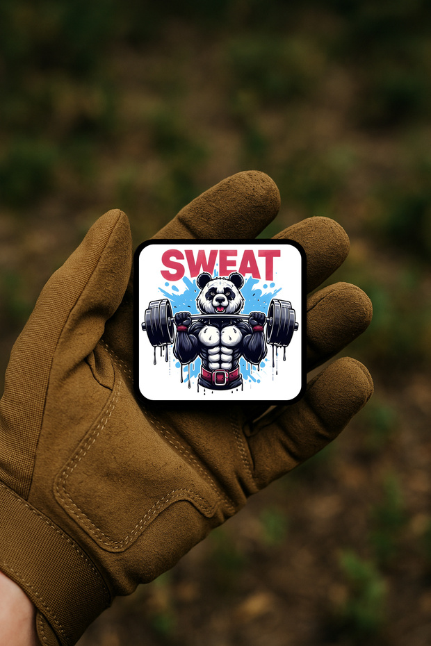 Sweat Written Halter Lifting Panda Patch / Peç / Arma - 1