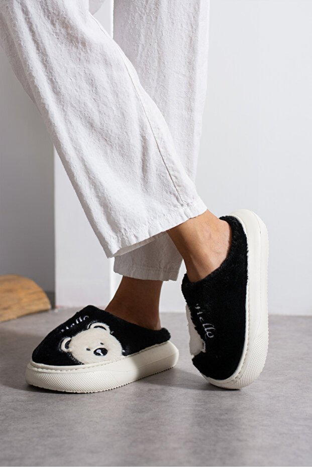 Furry Soft Women's Plush Winter Stitched Washable Warm Lightweight Non-Slip Comfortable Sole Slippers