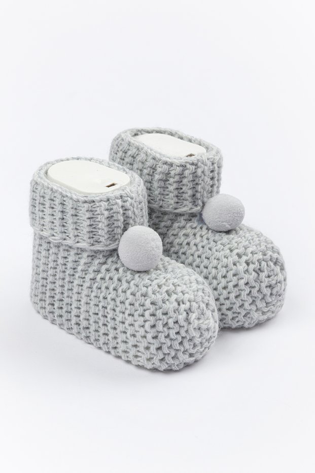 Baby Booties Knitwear 0/6 Months with Pompom