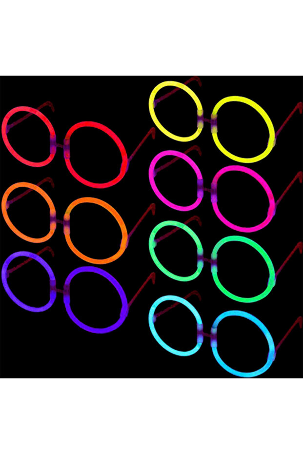 Glow Round Glasses - Glow Party Glasses - Glow Glasses 12 Pcs