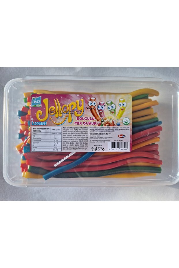 Jellopy Licorice Stick Filled Mix Stick Simple Jellybon 160 Pieces