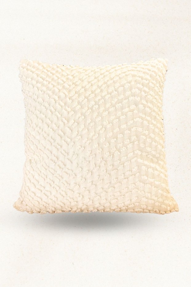 Pompom Textured Linen Look Throw Pillow Cover – Decorative Pillow – 42×42 cm