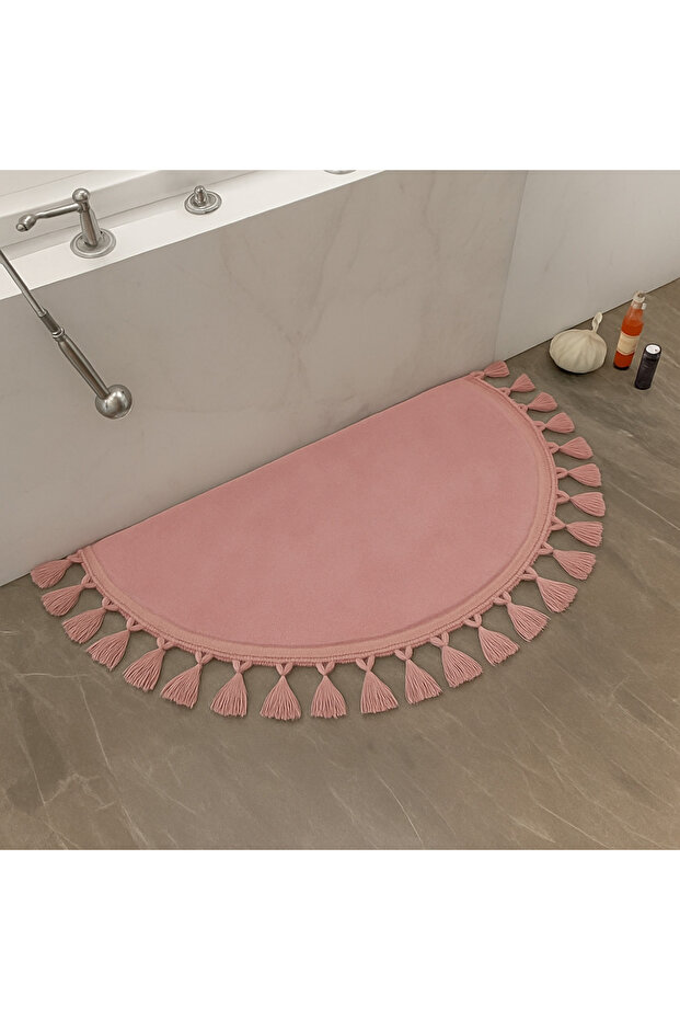 Bathroom Shower Front Pompom Fringed Mat