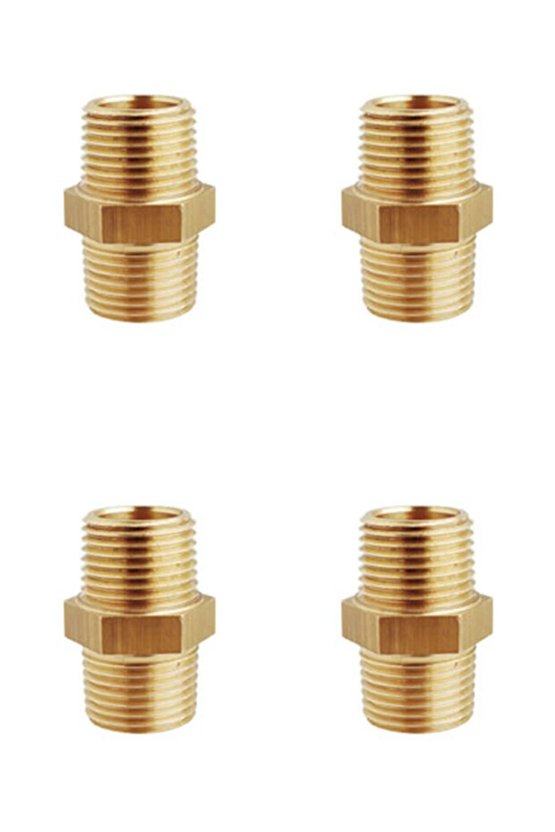 Brass Yellow Ratio Nipple 1/4 (Quadruple)