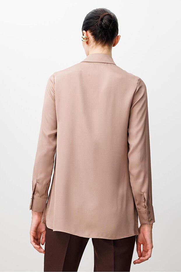 MODAİLGİ Saten Gömlek 10020 CAMEL - 5