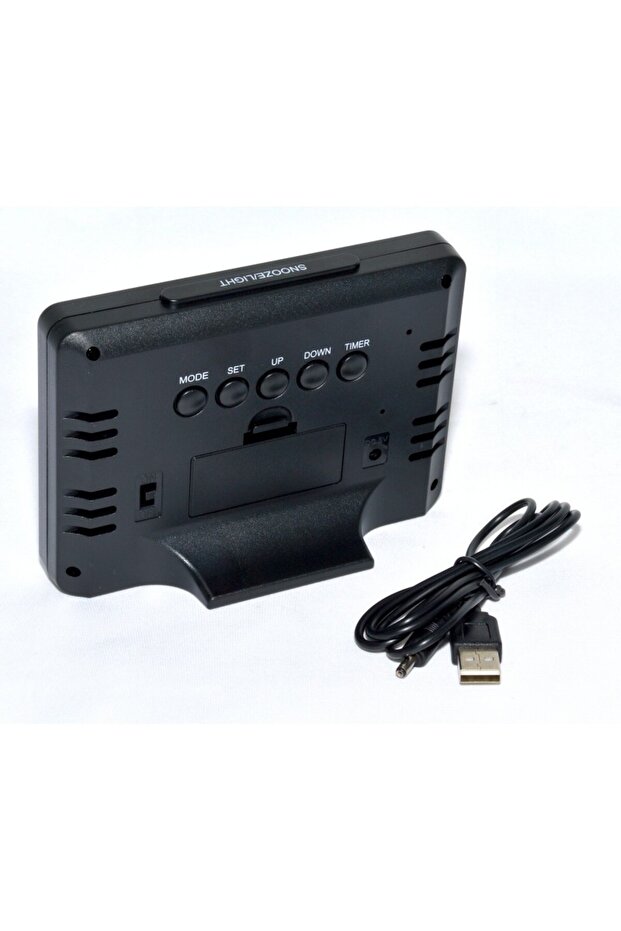 LCD Electronic Clock, Alarm, Black - 5