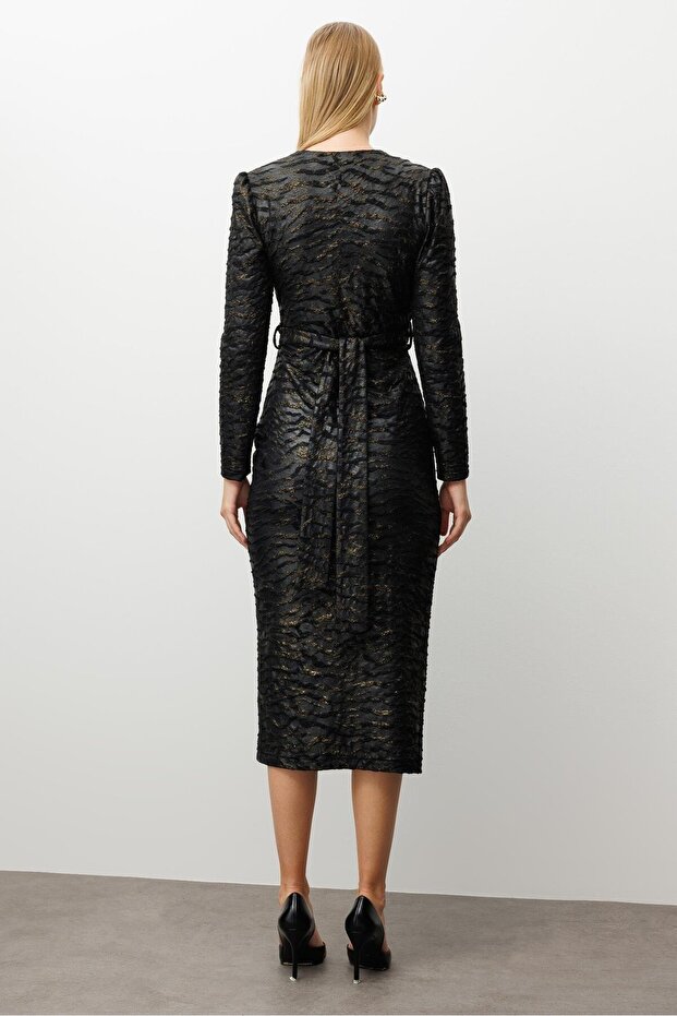 Örme Elbise 60030 Siyah - 6