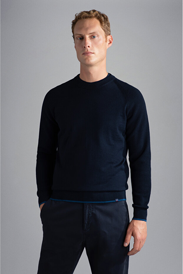 MEN'S KNITTED ROUNDNECK C.WWOOL