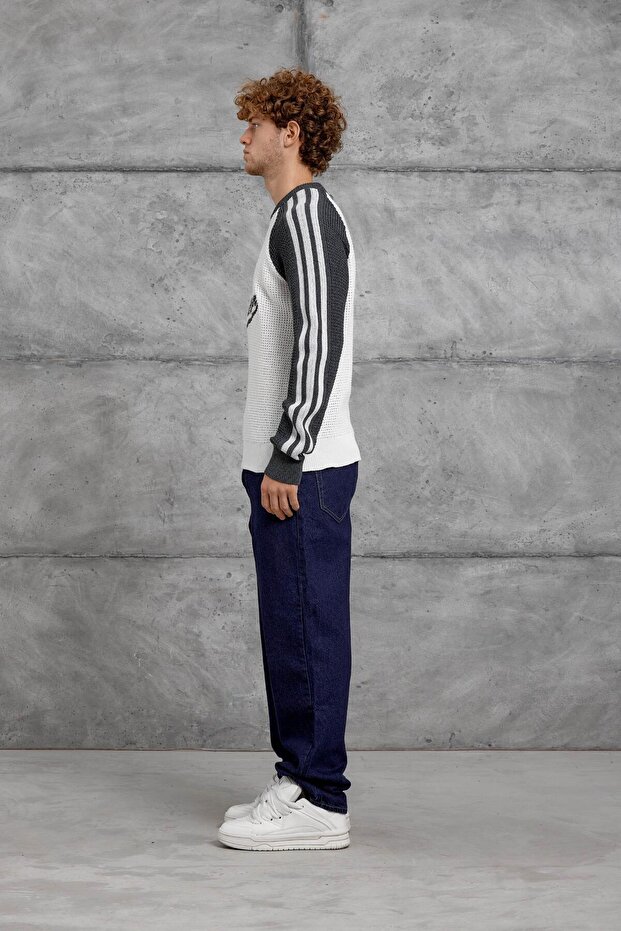 Gri BEYAZ NMRC ÖRME TRİKO - 7