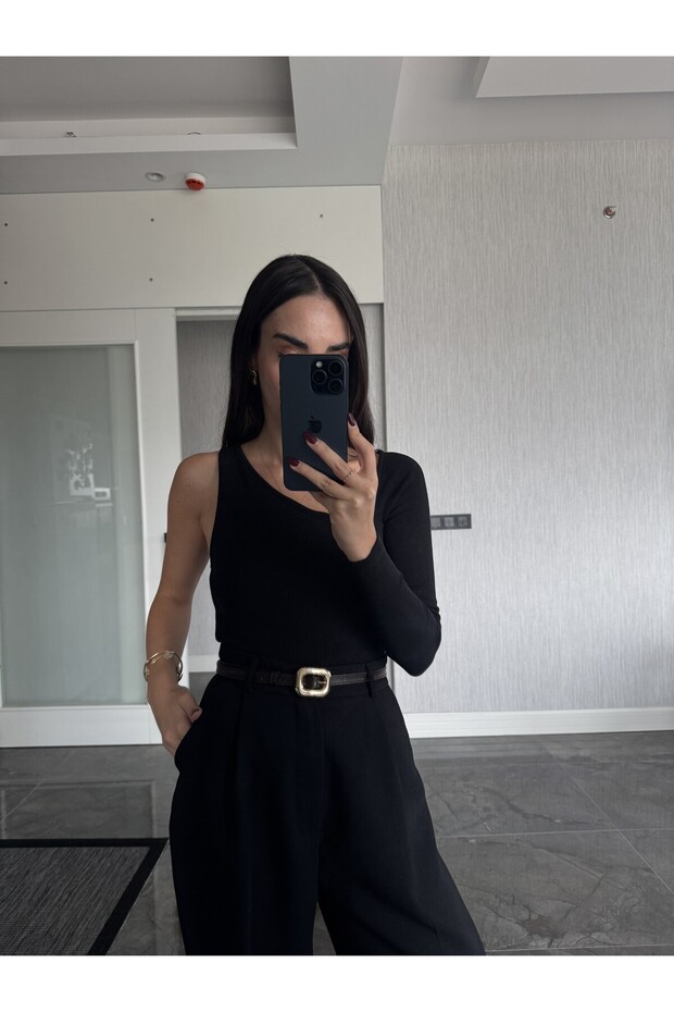 Square Buckle Brown Thin Women's Belt