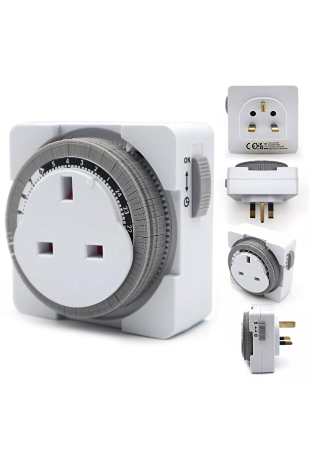 24 Hour Mechanical Segment Timer Plug Socket, Energy Saving Switch for Home Appliances - 1