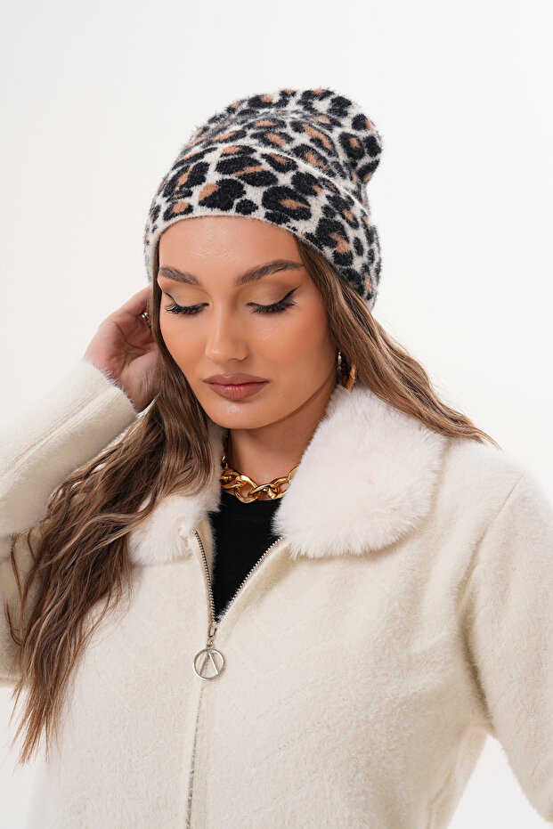 قبعة ناعمة فاخرة بنقشة الفهد - 2