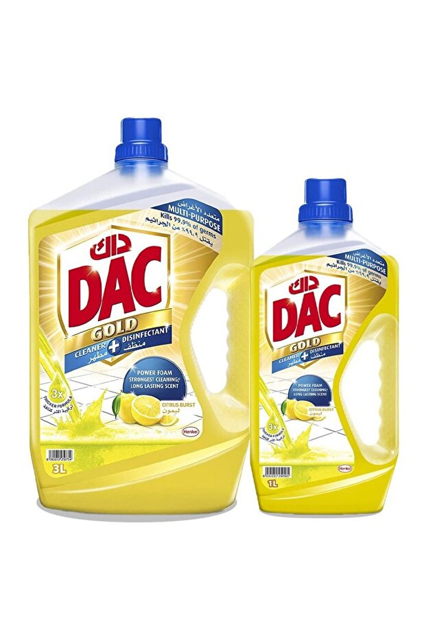 Dac 2-Piece Fragrance Disinfectant Floor Cleaner Liquid - Citrus Burst - 3+1 Liter