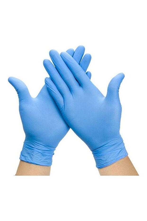 100-Piece Vinyl Disposable Gloves Blue Large
