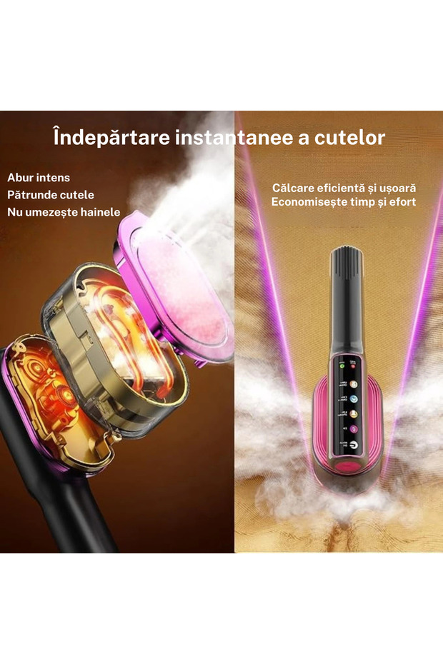 Smart Steam Iron eGROW® Vertical and Horizontal, Portable, 1200W, 5 Modes, LCD Display - 7