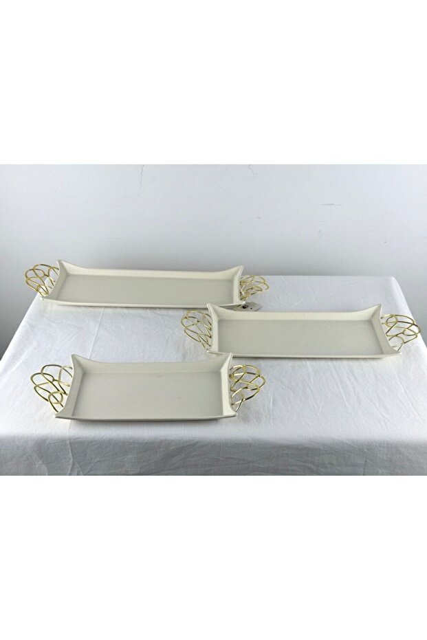 طقم صواني تقديم مستطيلة 3 قطع - 1