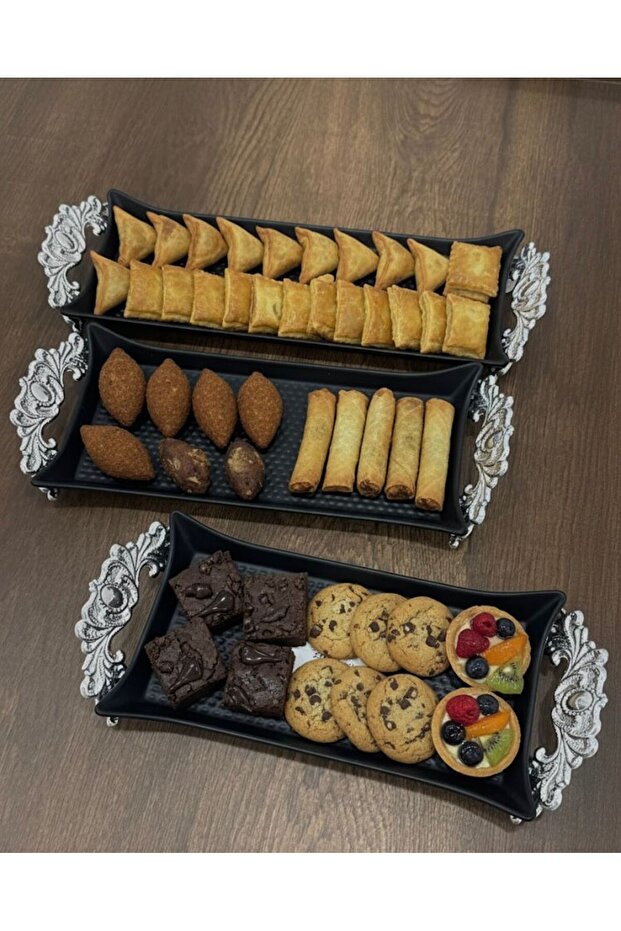 3-piece rectangular serving tray set - 2