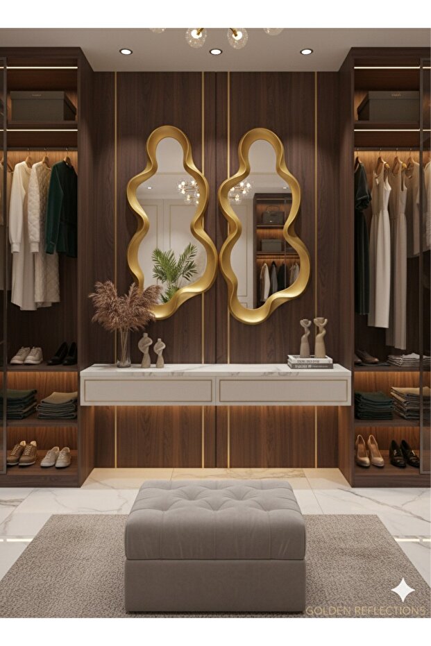 Elegant mirror set with a luxurious frame, adding a touch of sophistication to any space. 100 x 49 cm - 4