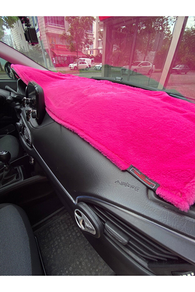 Soft Furry Auto Dashboard Trunk Cover Plush Carpet Fuchsia Pink 130X40Cm