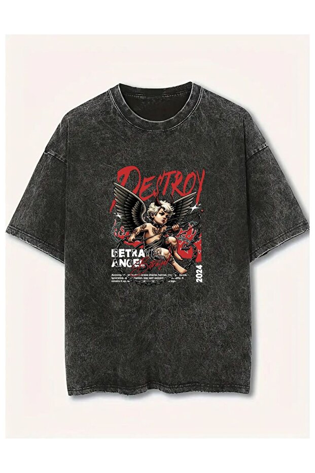 Printed Unisex Vintage Washed T-Shirt