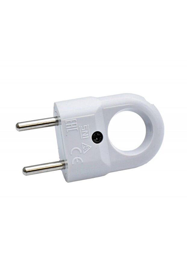White Flat Plug with Ring 10A - 3