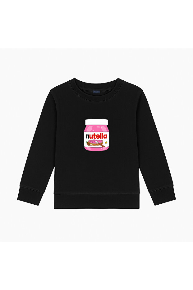 Pink Nutella Printed Young Cut 3-Thread Crew Neck Sweatshirt (Size S/M- M/L)