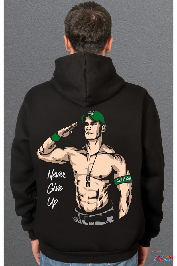 John Cena Never Give up Salute American Wrestling Sweatshirt Unisex Hooded Hoodie