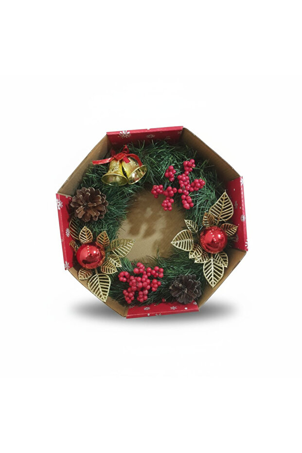 YILBAŞI KAPI SÜSÜ ÇİFT(2) KROKANLI 24 cm ÇELENK - 1