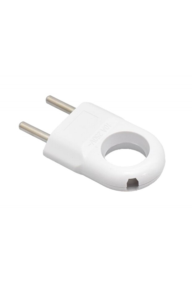 White Flat Plug with Ring 10A - 4
