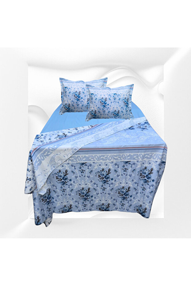 Ç.Kişilik%100 Cotton (200X225 Duvet Cover) Fitted Sheet 180X200X30 (Zippered Pillowcase 50X70)