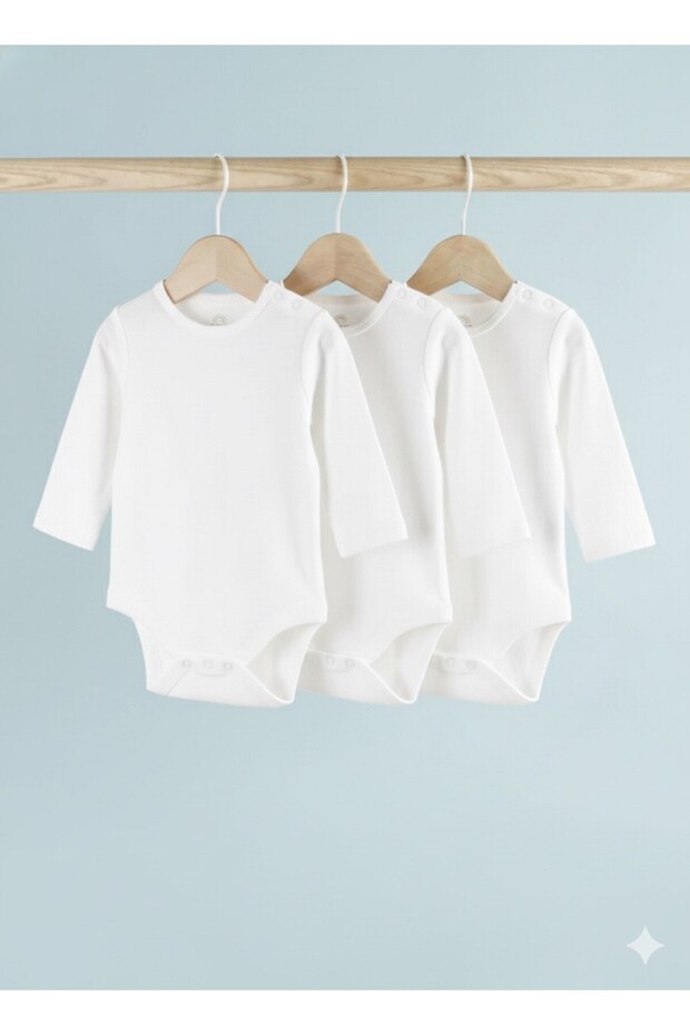 Snap Fastener Unprinted Baby Bodysuit 3-Pack Bodysuit