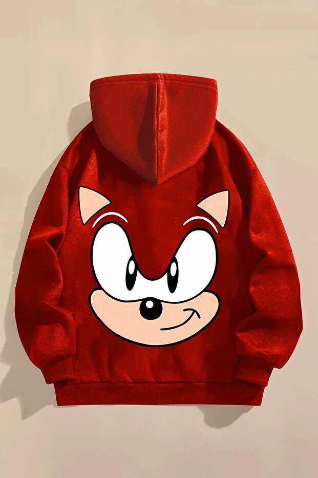 Children's Sonic Printed Hooded Sweatshirt Hoodie