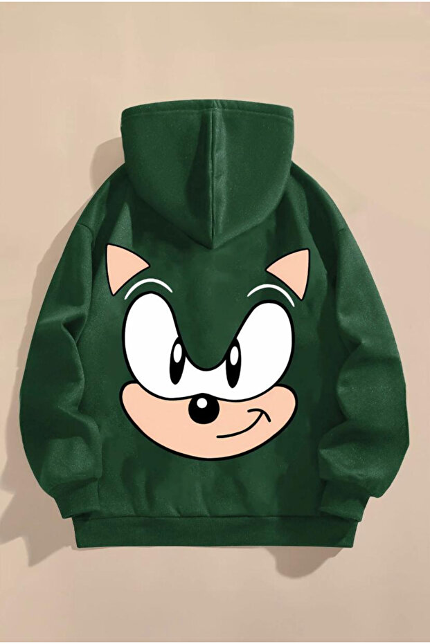 Children's Sonic Printed Hooded Sweatshirt Hoodie