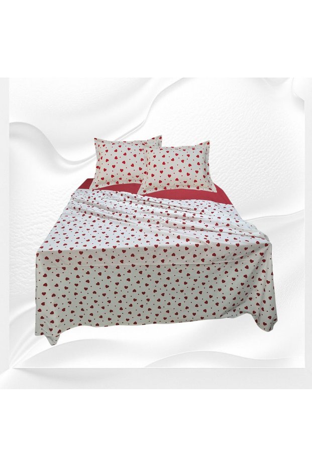 Ç.Kişilik%100 Cotton (200X225 Duvet Cover) Fitted Sheet 180X200X30 (Zippered Pillowcase 50X70)