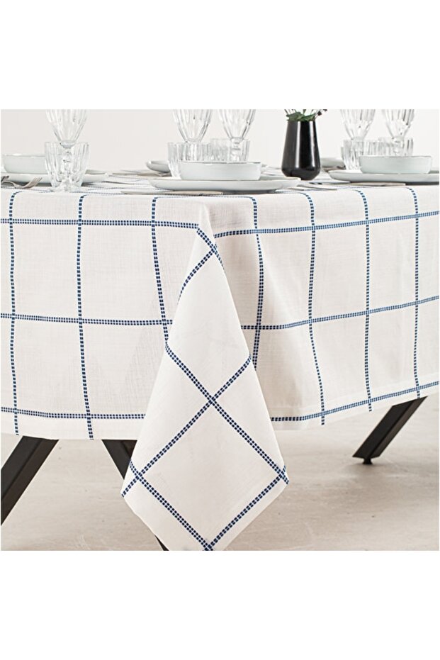 Plaid Tablecloth - Navy Blue
