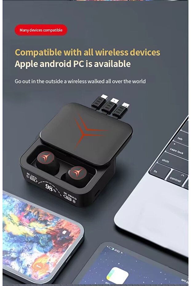 Wireless Earbuds Bluetooth 5.3, LED Display, Noise Cancellation, Mic, Touch Control, 2000mAh Case - 6