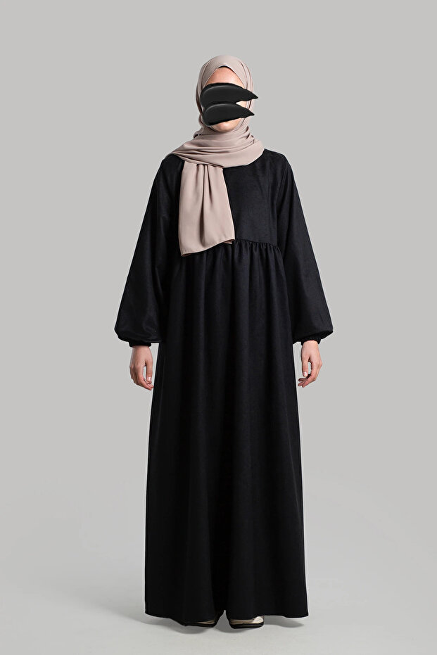 Süet Elbise Ferace - 1