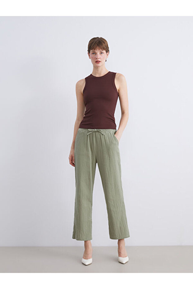 Esvab • Modern & Distinctive Women's Textured Pants with Waist Cord