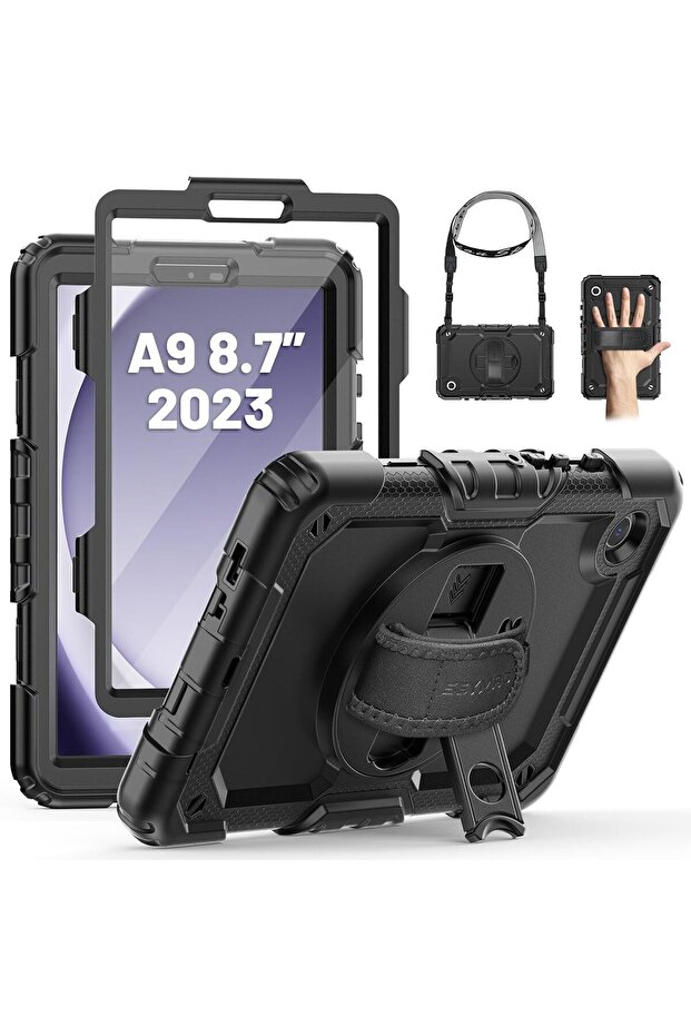 Case for Samsung Galaxy Tab A9 8.7 (2023) - Shockproof with Screen Protector, 360° Rotating