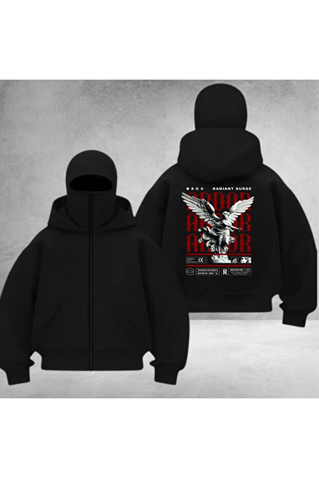 Back Printed Unisex Balaclava Cardigan