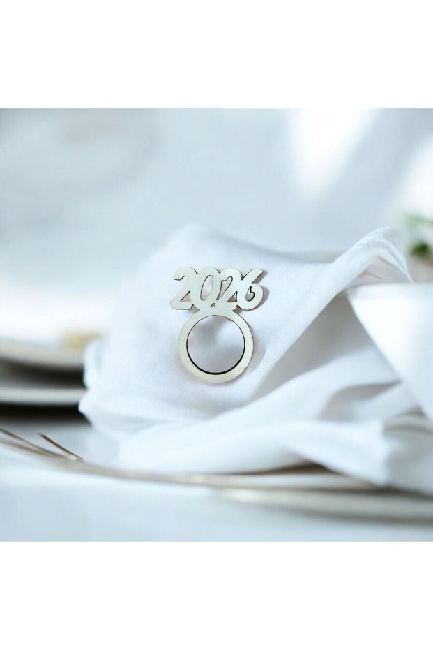2026 New Year Themed Napkin Ring Christmas Table Decor
