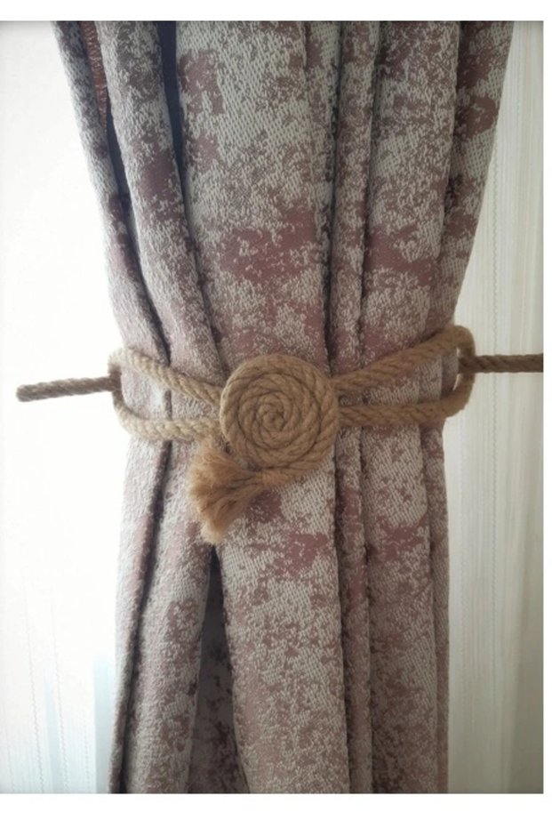 6 Pieces of Background Curtain Accessories Braçol Tulle Curtain Holder Curtain Decoration Spiral Jute Rope Aesthetics