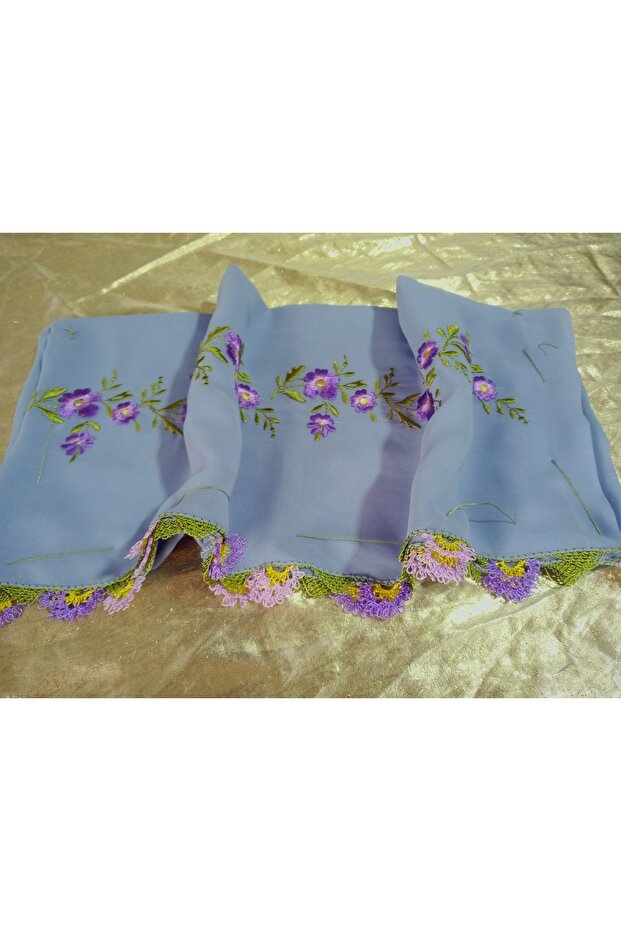 Handmade Embroidery Embroidered Needle Embroidered Prayer Cover Dowry Holder Mevlit Hijab Crepe Fabric 145X75 cm