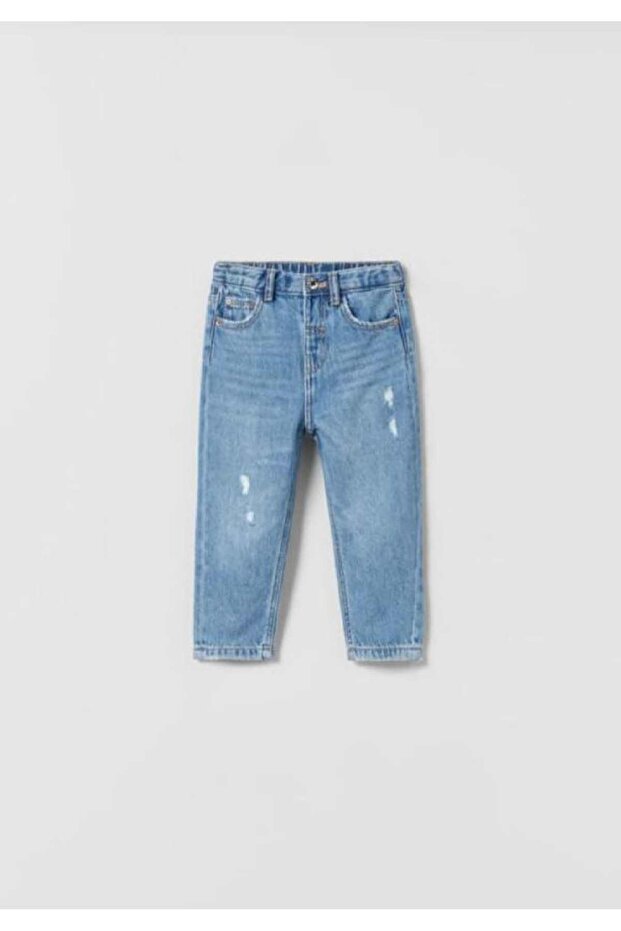 Unisex Ripped Detail Denim Jeans