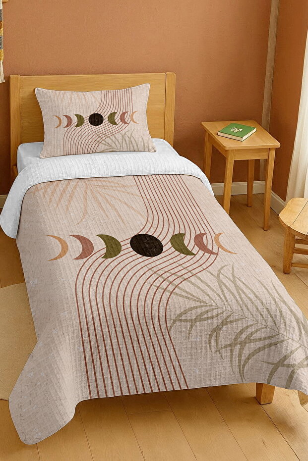 100% Cotton Bohemian Geometric Moon Cycle Patterned Single Pike Set