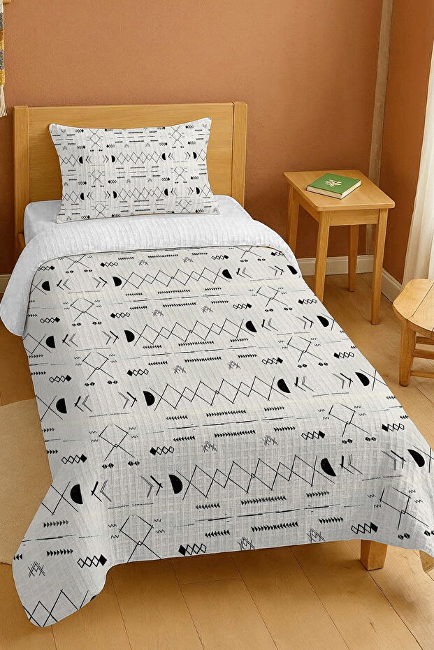 100% Cotton Ethnic Geometric Patterned Single Pike Set