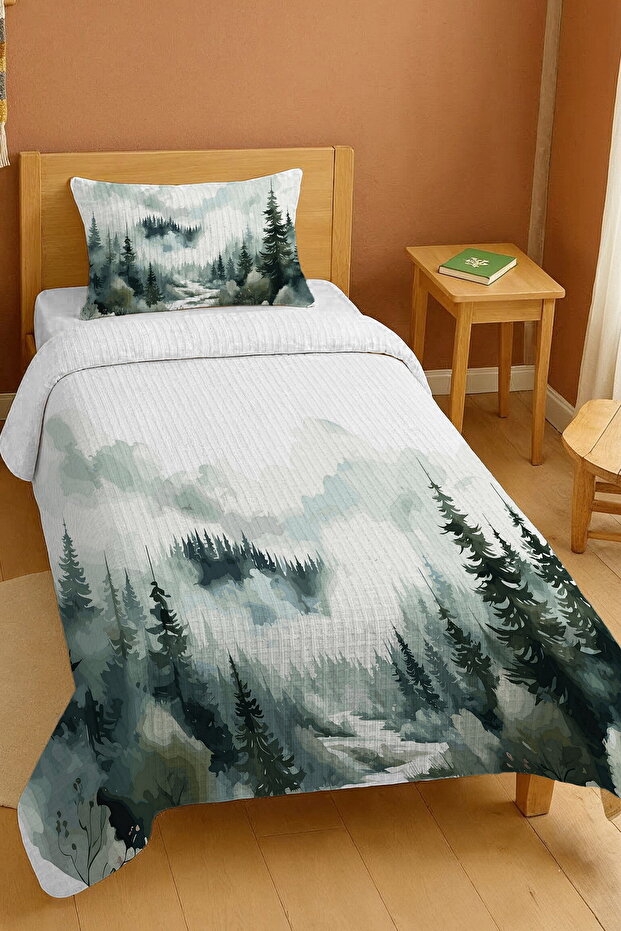 100% Cotton Hidden Forest Patterned Twin Blanket Set