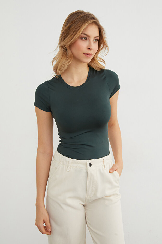 Basic Bisiklet Yaka Çıtçıtlı Body - 1