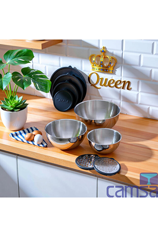 9 Pieces Mixing and Storage Bowl with Grater (16-20-24 cm)