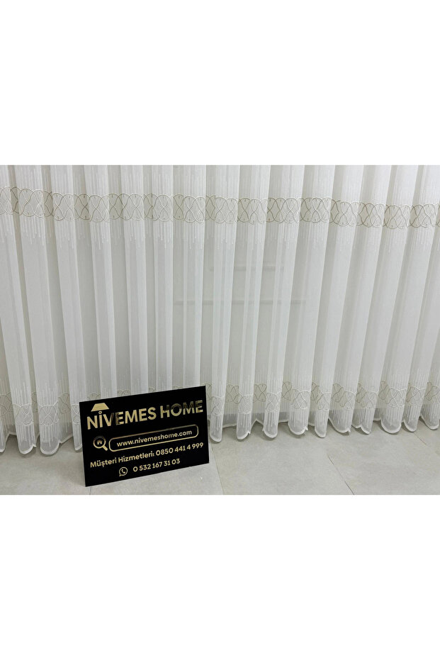 V-117 Marina Gold 1/3 Bamboo Tulle Curtain